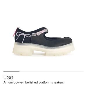 UGG Black and White Bow Sneakers
